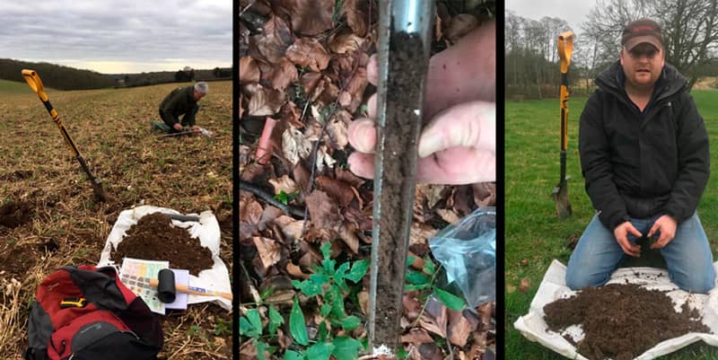 Soil sampling on the South Downs