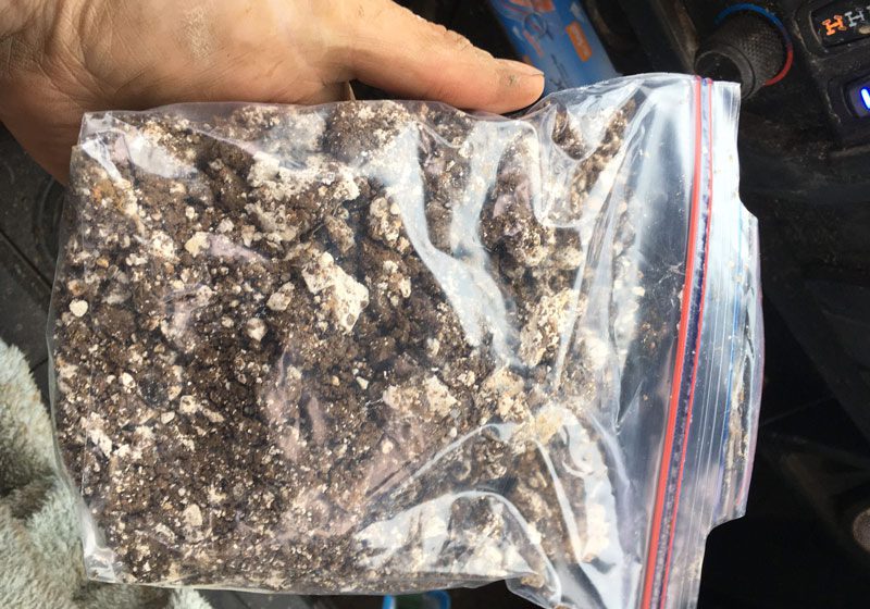 Soil sample for Southern Water taken on the South Downs National Park